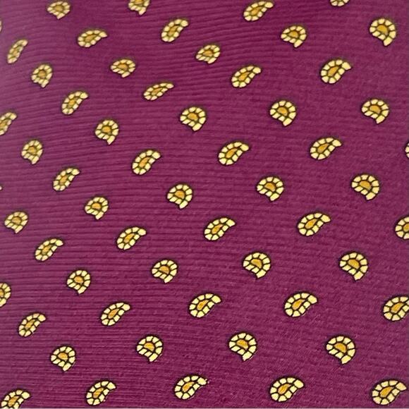 Brooks Brothers Burgundy Mustard Paisley Pure Silk Career Office Necktie NWOT - Picture 2 of 6